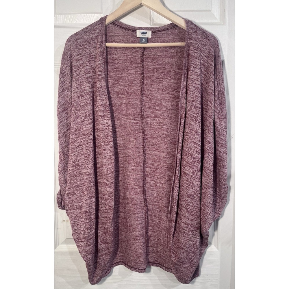 Old Navy Womens XL Maroon Marled Cocoon Open Front Cardigan Lightweight